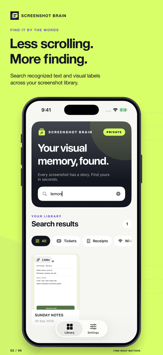 Searching recognized screenshot text