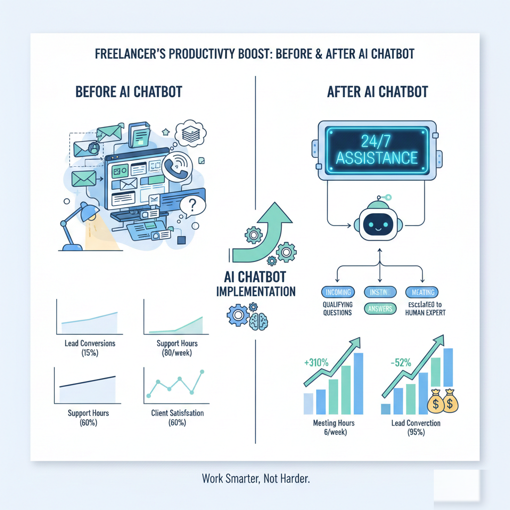 Infographic: 13 Ways Freelancers Profit From WordPress AI Chatbots (Real Client Examples)