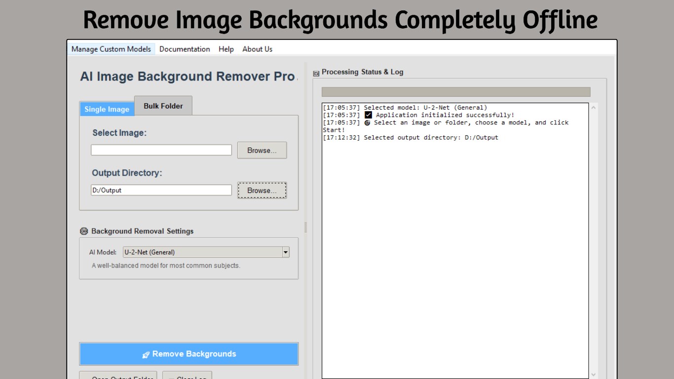 AI Background Remover Main Interface