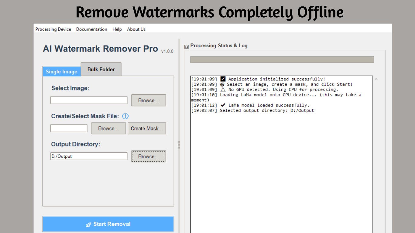 AI Watermark Remover Main Interface