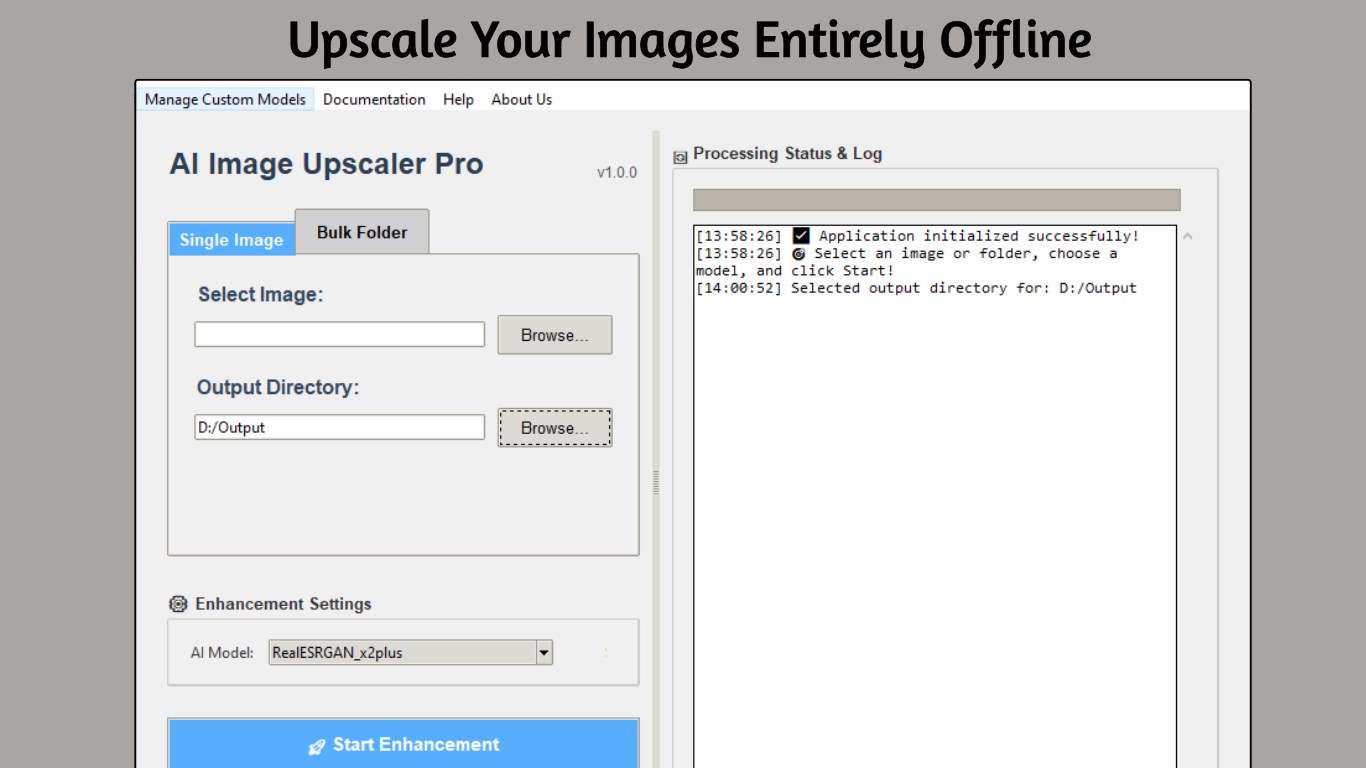 AI Image Upscaler Main Interface