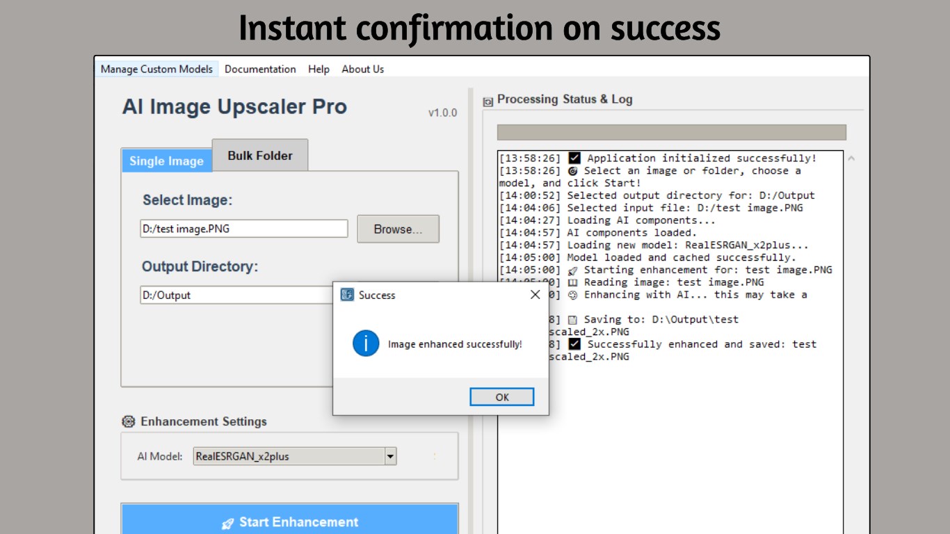 Instant Confirmation