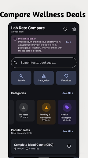 Lab Rate Compare Screenshot 1