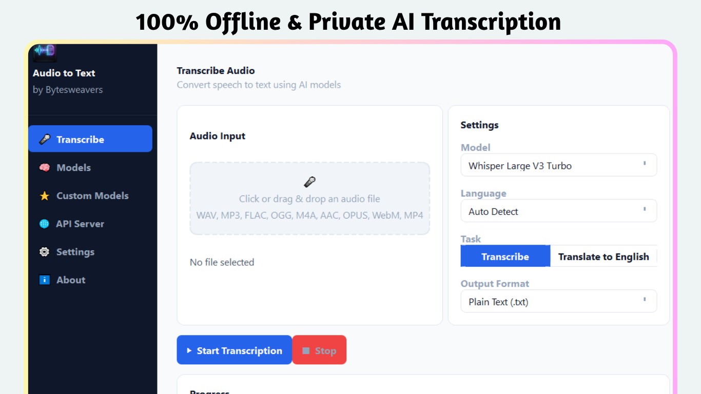 Offline AI Transcription
