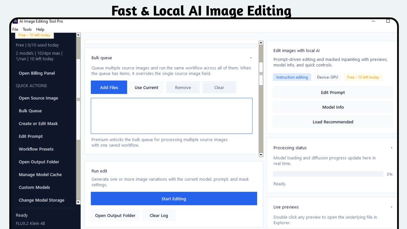 Fast AI Local Image Editing