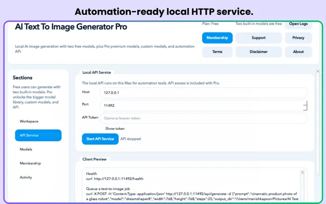 Local API Service
