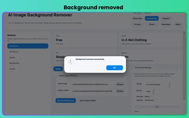 Clean Background Removed Result