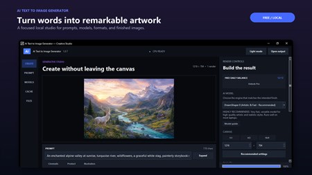 AI Text To Image Generator Main Interface