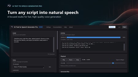 AI Text To Speech Generator interface