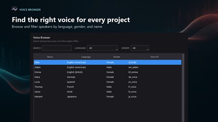AI Text To Speech voice controls