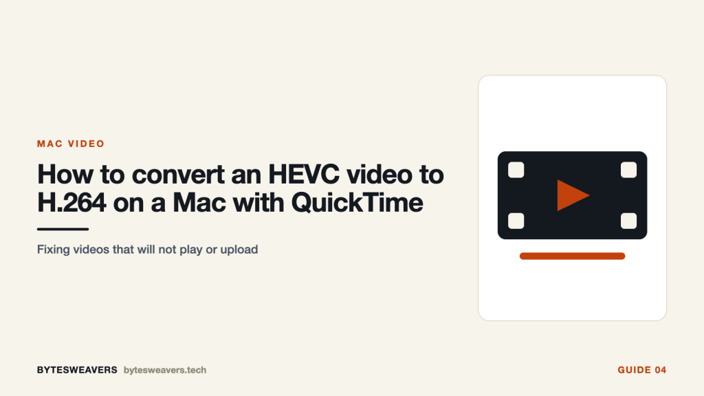 Illustrated video frame for converting HEVC to H.264 in QuickTime on Mac