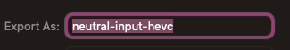 QuickTime export field for naming the new copy